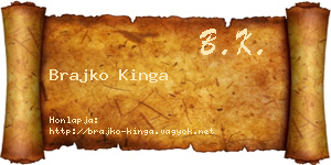 Brajko Kinga névjegykártya